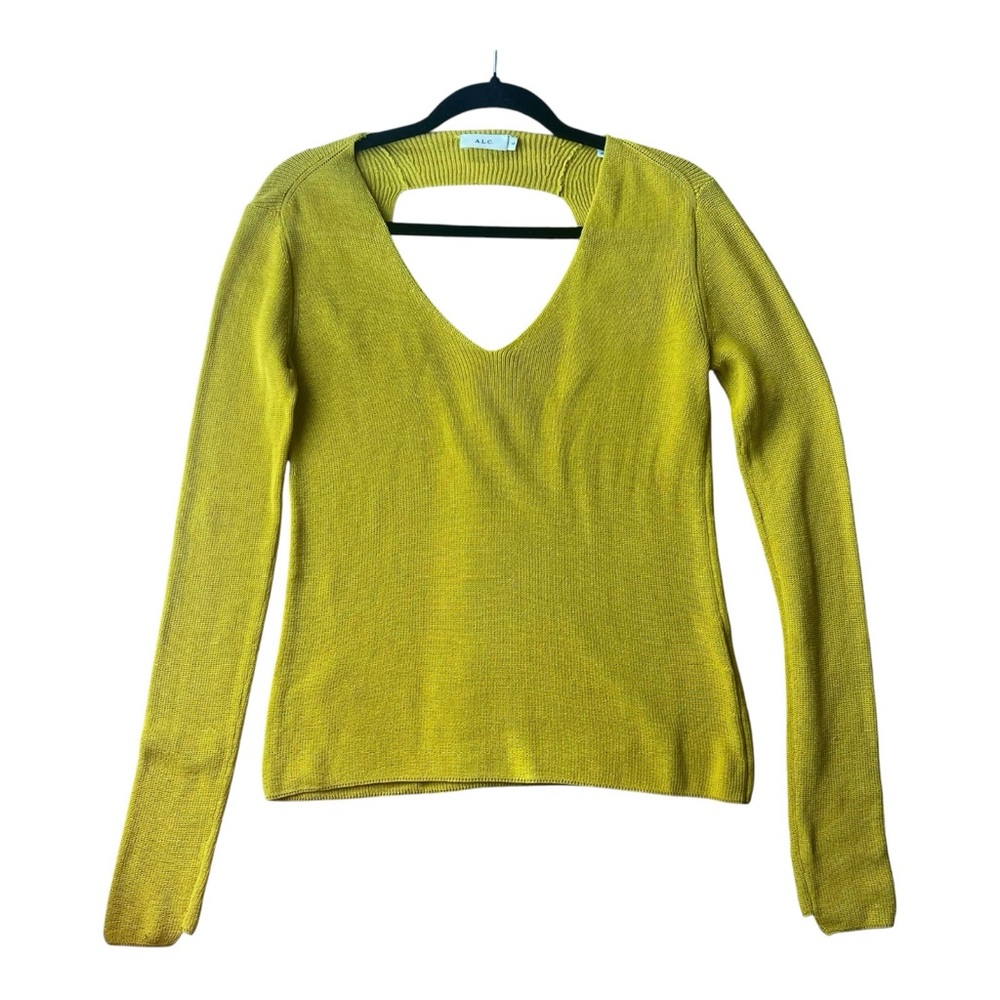 A.L.C. Yellow V-Neck Sweater Lightweight‎ Knit size Medium